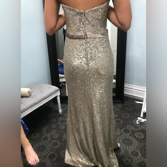 Allure Bridesmaids 1471 strapless sequin dress - Picture 2 of 9